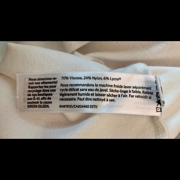 EILEEN FISHER white stretch capris. Size small. - Picture 5 of 6